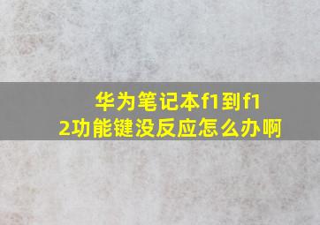 华为笔记本f1到f12功能键没反应怎么办啊