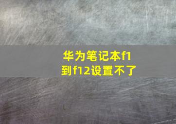 华为笔记本f1到f12设置不了