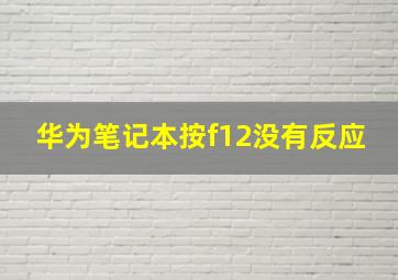 华为笔记本按f12没有反应