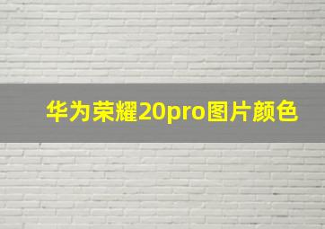 华为荣耀20pro图片颜色