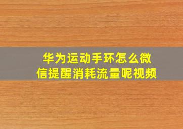 华为运动手环怎么微信提醒消耗流量呢视频