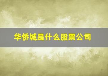 华侨城是什么股票公司