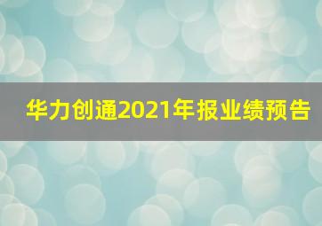 华力创通2021年报业绩预告