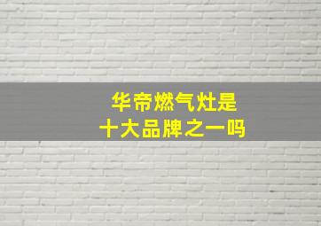 华帝燃气灶是十大品牌之一吗