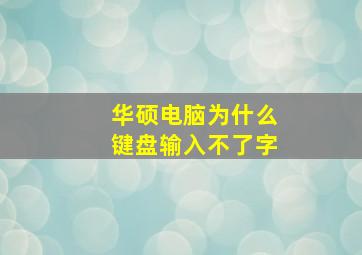 华硕电脑为什么键盘输入不了字