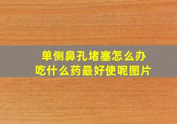 单侧鼻孔堵塞怎么办吃什么药最好使呢图片