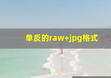 单反的raw+jpg格式