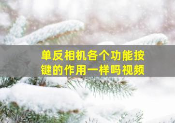 单反相机各个功能按键的作用一样吗视频