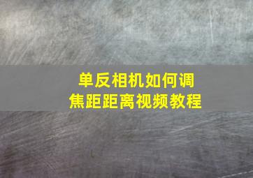 单反相机如何调焦距距离视频教程