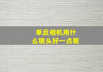 单反相机用什么镜头好一点呢