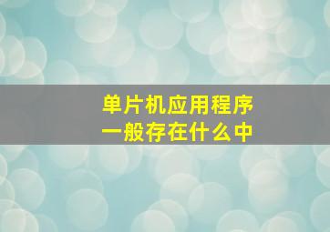 单片机应用程序一般存在什么中