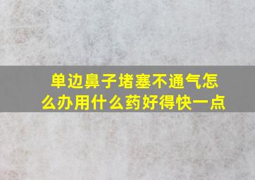 单边鼻子堵塞不通气怎么办用什么药好得快一点