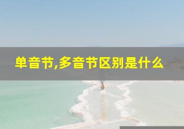 单音节,多音节区别是什么