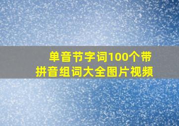 单音节字词100个带拼音组词大全图片视频