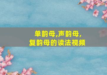 单韵母,声韵母,复韵母的读法视频