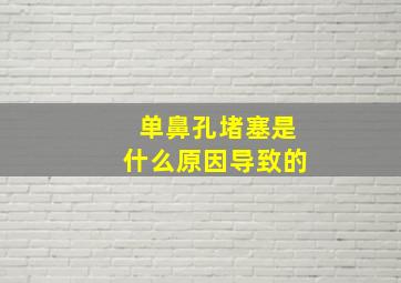 单鼻孔堵塞是什么原因导致的