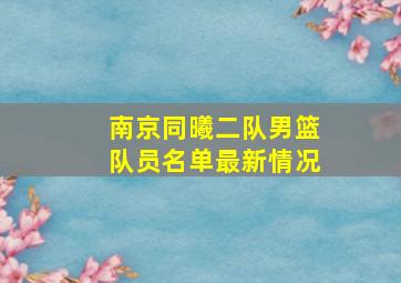 南京同曦二队男篮队员名单最新情况