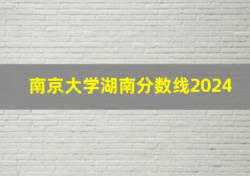 南京大学湖南分数线2024