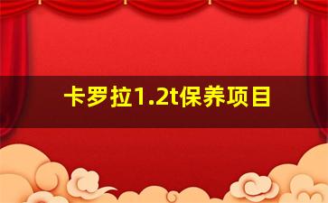 卡罗拉1.2t保养项目