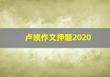 卢姨作文押题2020