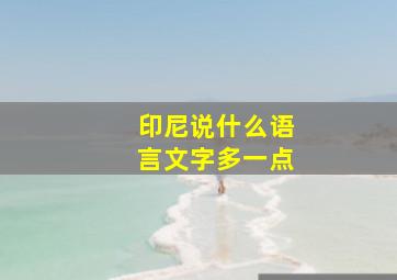 印尼说什么语言文字多一点