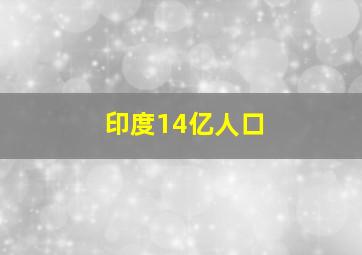 印度14亿人口