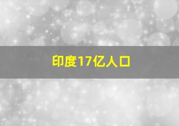 印度17亿人口