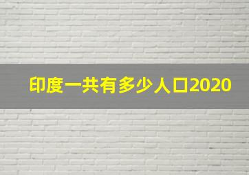 印度一共有多少人口2020