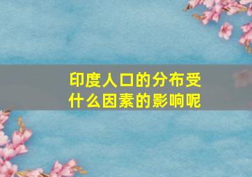 印度人口的分布受什么因素的影响呢