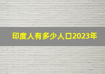 印度人有多少人口2023年