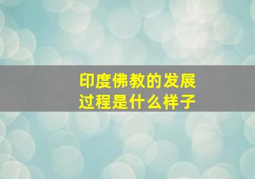 印度佛教的发展过程是什么样子