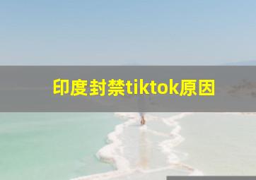 印度封禁tiktok原因