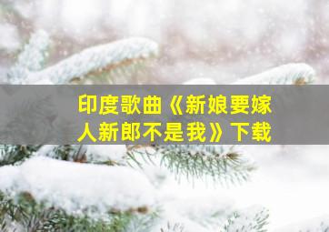 印度歌曲《新娘要嫁人新郎不是我》下载