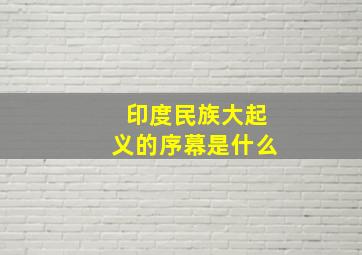 印度民族大起义的序幕是什么