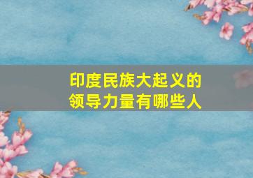 印度民族大起义的领导力量有哪些人