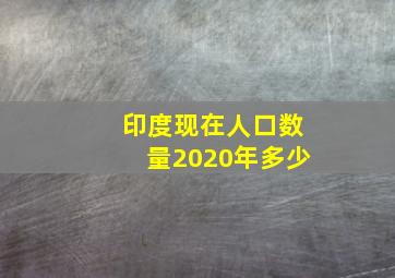 印度现在人口数量2020年多少