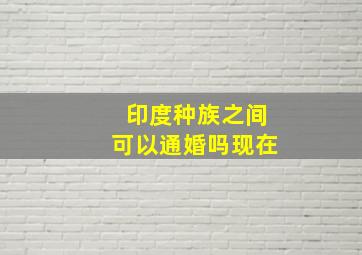 印度种族之间可以通婚吗现在