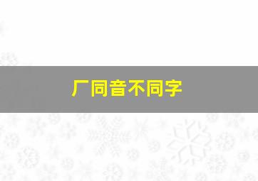 厂同音不同字