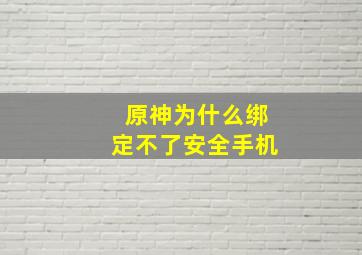 原神为什么绑定不了安全手机