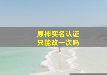 原神实名认证只能改一次吗