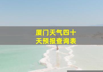 厦门天气四十天预报查询表