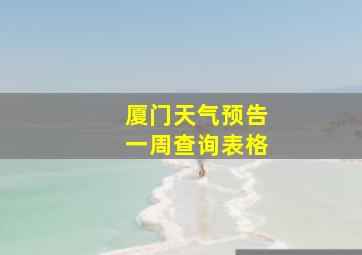 厦门天气预告一周查询表格