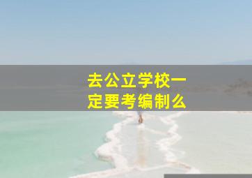 去公立学校一定要考编制么