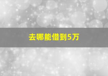 去哪能借到5万