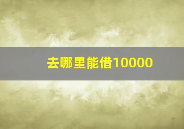 去哪里能借10000