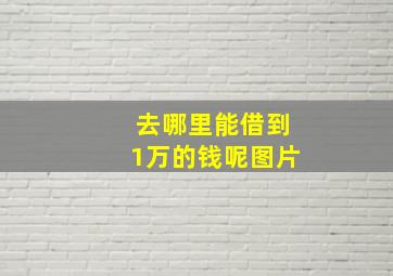 去哪里能借到1万的钱呢图片