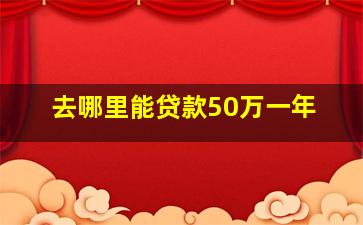 去哪里能贷款50万一年