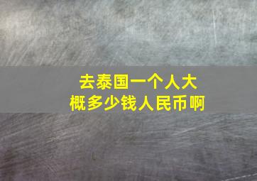 去泰国一个人大概多少钱人民币啊