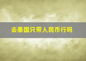 去泰国只带人民币行吗