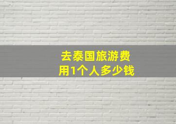 去泰国旅游费用1个人多少钱